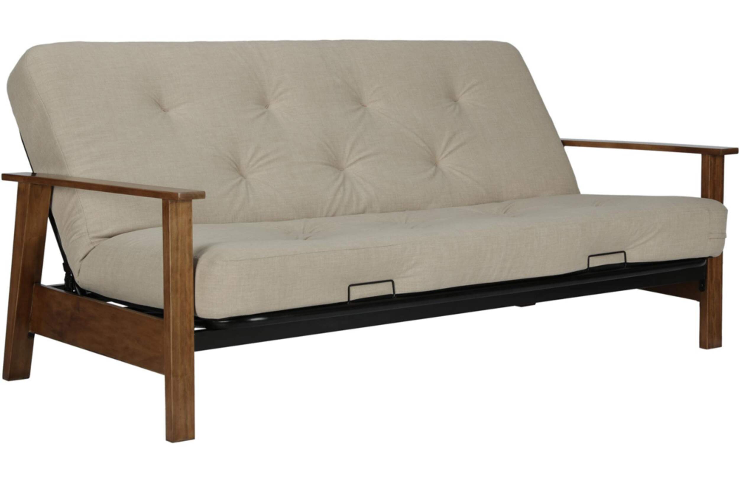 Dorel Comfort Wood Arm Futon with Coil Mattress, Beige Canadian Tire