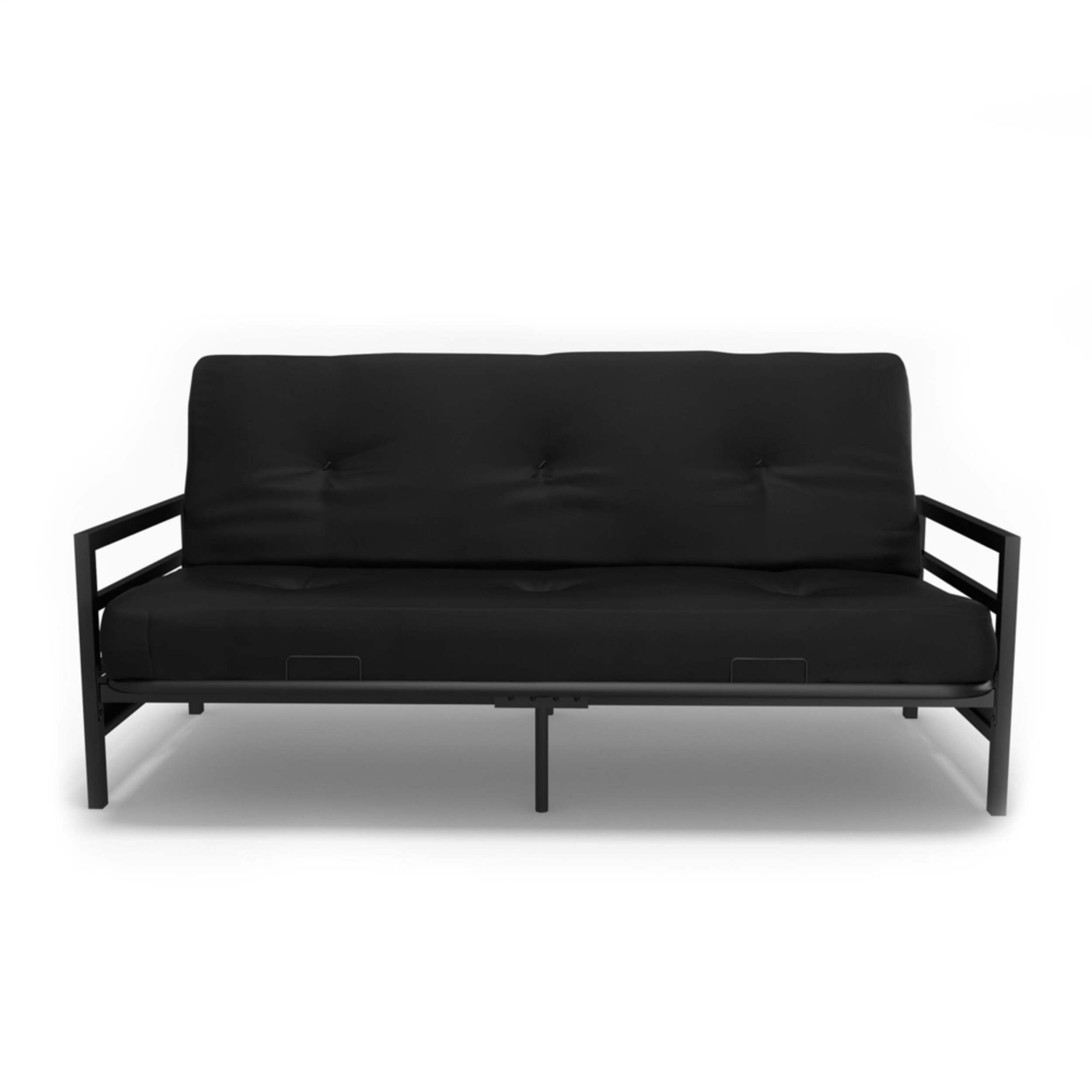 Canapé-lit transformable avec matelas en mousse rembourré Dorel Comfort, noir Front_Flat