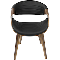 Chaise de salle à manger LumiSource Symphony, noyer/noir Front_Elevated