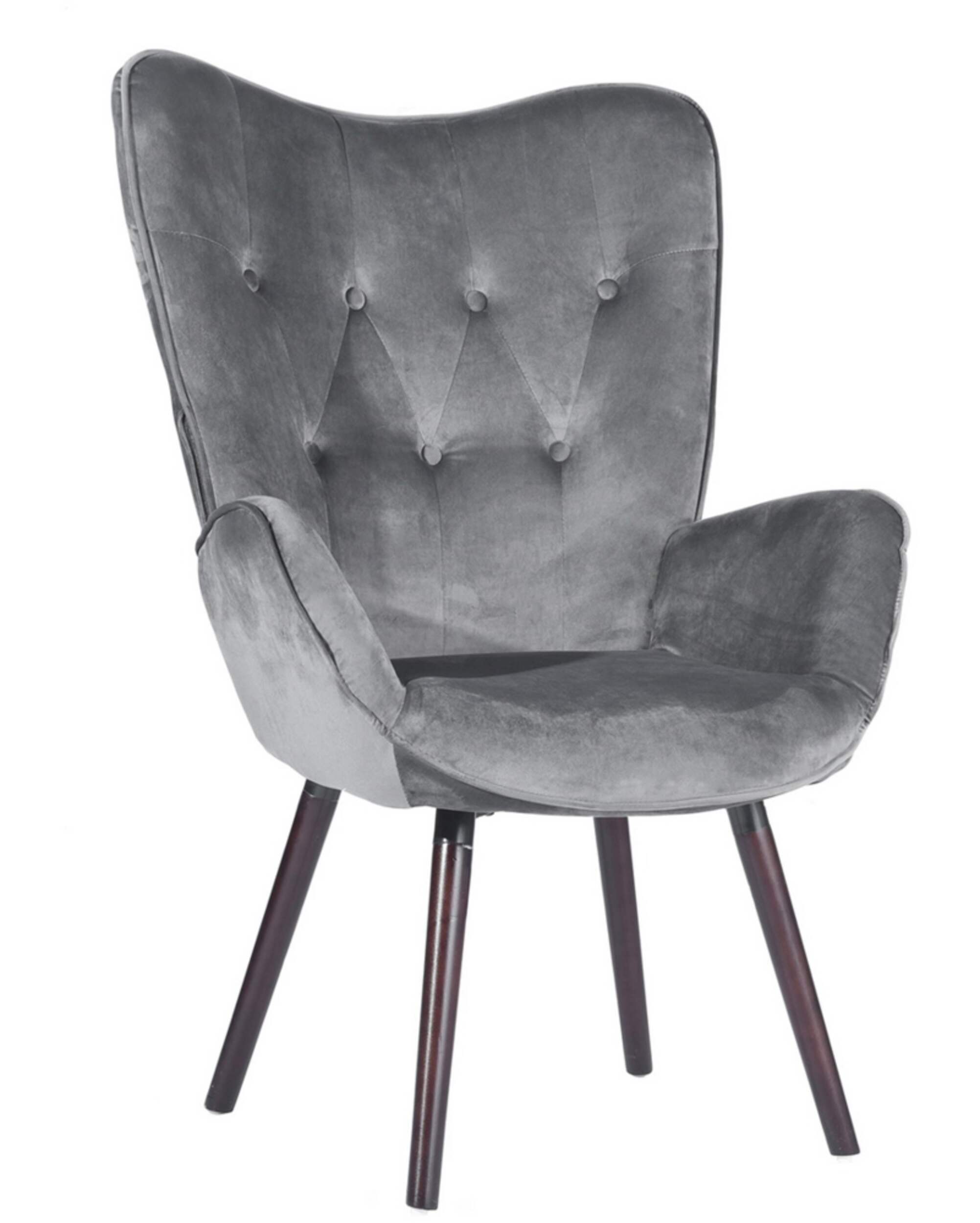 39F Kas Velvet Accent Chair, Grey Front_Angled_Right