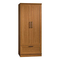 Sauder Homeplus 2-Door 1-Drawer Storage Cabinet/Wardrobe/Armoire, Sienna Oak Finish Front_Angled_Right