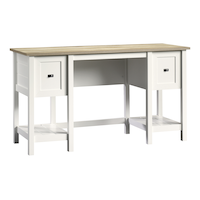 Sauder Cottage Road 2-Drawer Home Office Computer Desk With File Storage, Soft White Front_Angled_Right