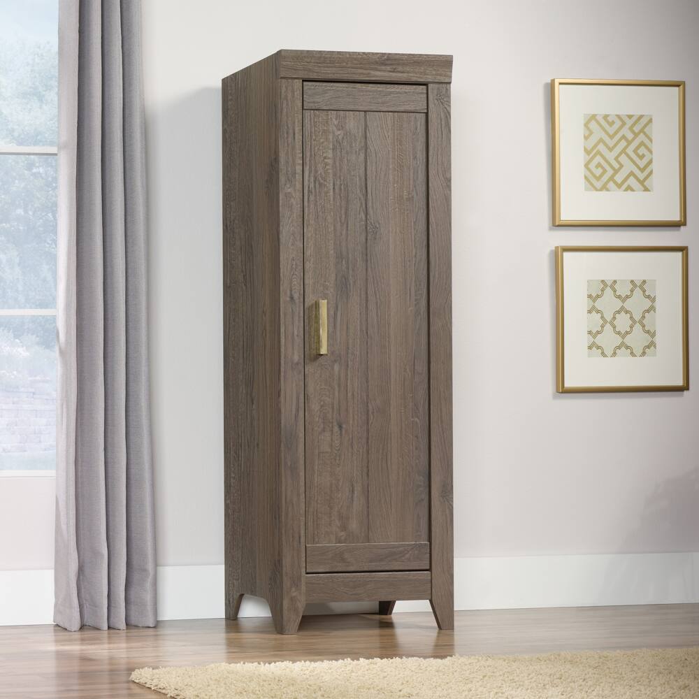 Sauder Adept Storage Collection Narrow Storage Cabinet, Craftsman Oak ...