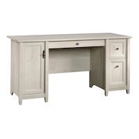 Sauder Edge Water Home Office Computer Desk With File Drawer, Chalked Chestnut Finish Front_Angled_Right