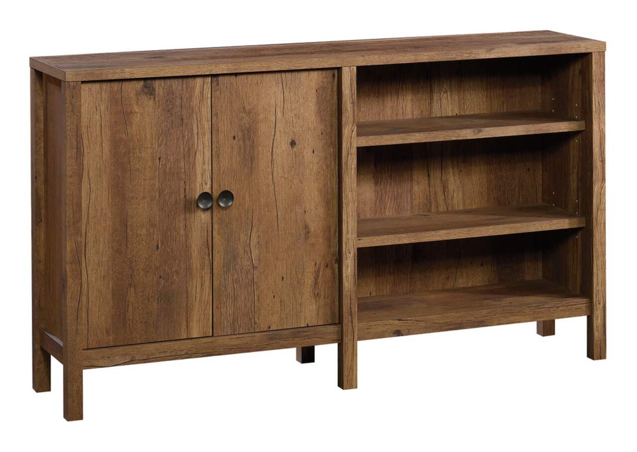 Sauder New Grange 2 Door TV Stand Media Storage Console Cabinet Vintage Oak Finish