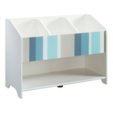 Sauder Pinwheel Kids Toy Storage Bookshelf/Bookcase For Bedroom/Playroom, Soft White Front_Angled_Right
