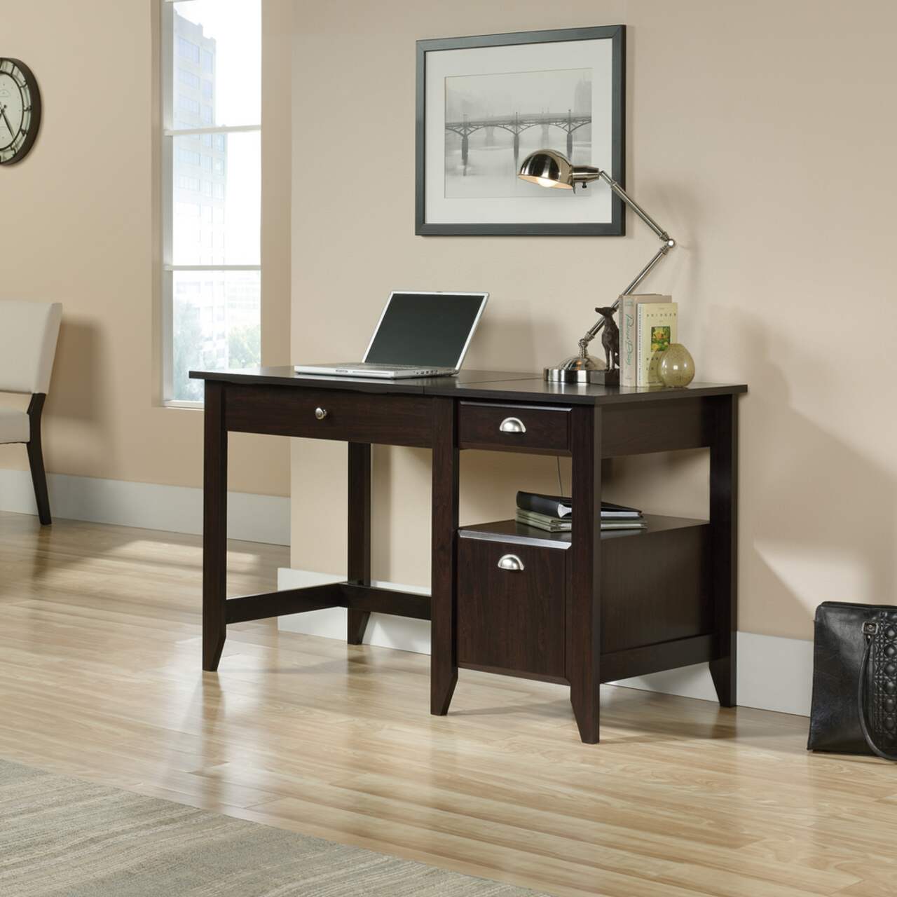Sauder Shoal Creek Lift Top Sit Stand Home Office Computer Desk