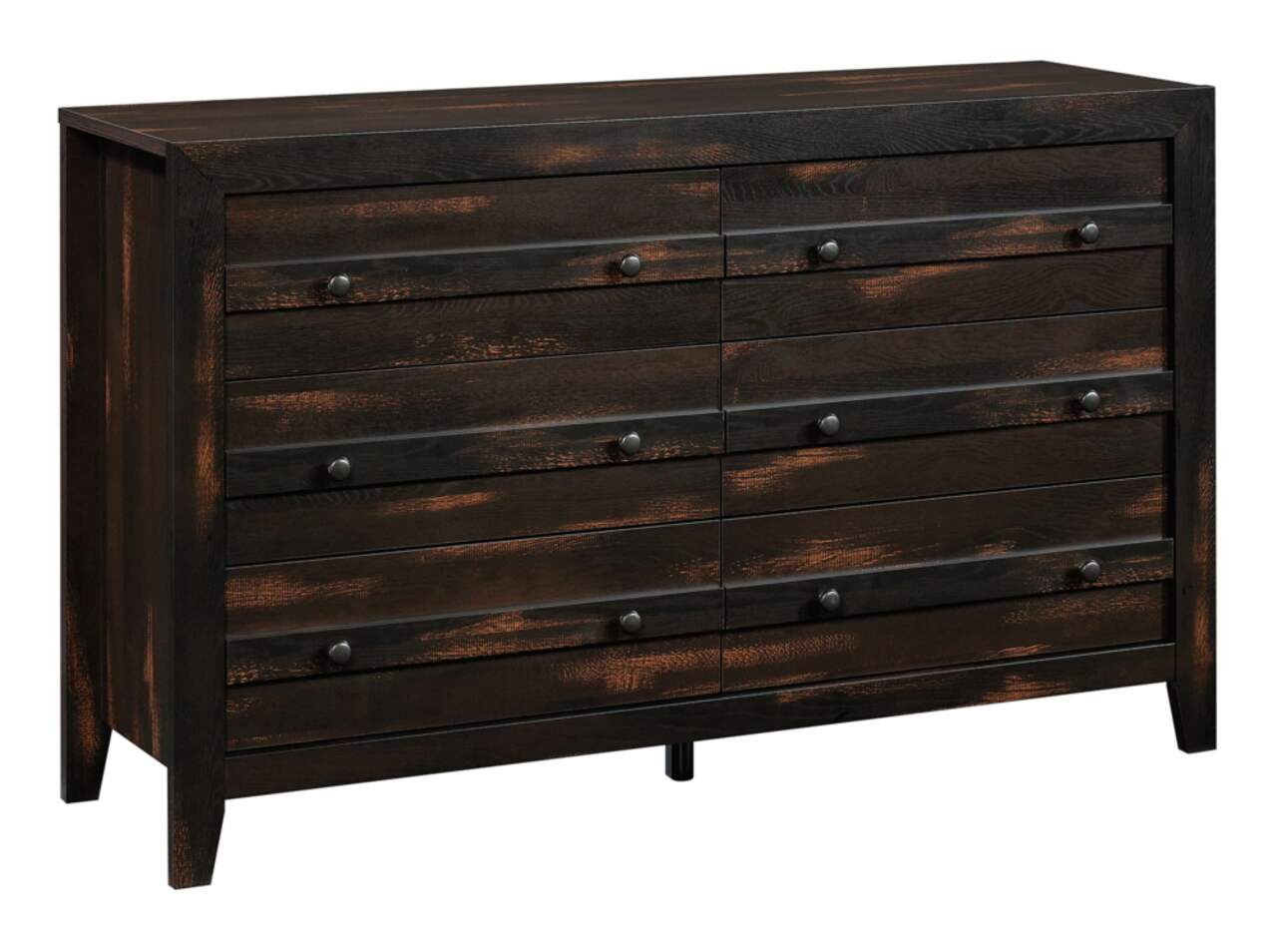 Sauder Dakota Pass 6 Drawer Dresser Char Pine