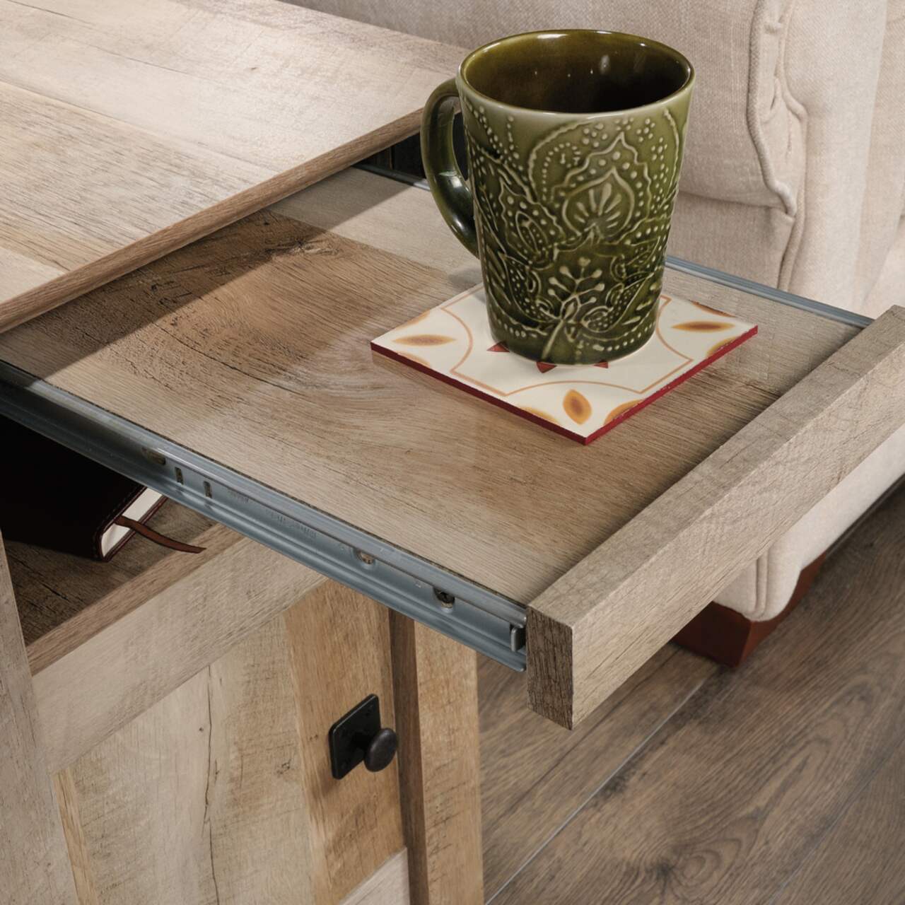 Sauder carson forge shop side table