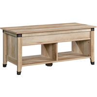Sauder Carson Forge Lift Top Storage Coffee Table, Lintel Oak Finish Front_Angled_Right