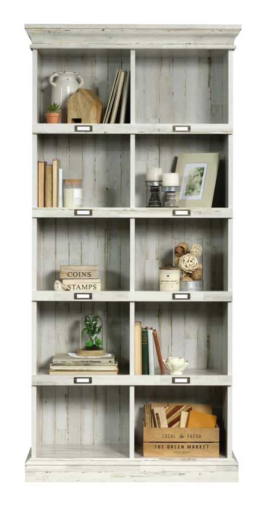 Sauder Barrister Lane 5 Tier Bookcase, Sauder White Plank Bookcase