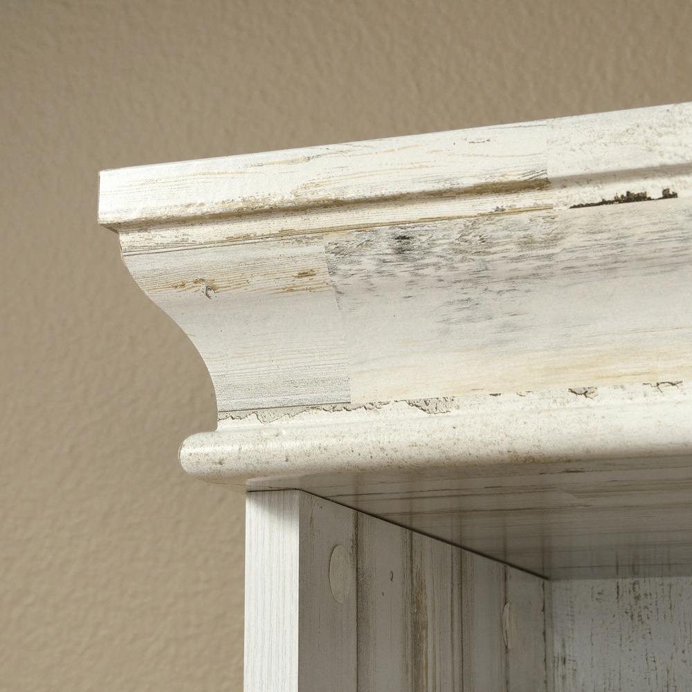 Sauder Barrister Lane 5Tier Bookcase/Bookshelf With Cubbyhole Storage, White Plank Finish