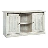 Sauder Barrister Lane 2-Door TV Stand & Media Storage Console Cabinet, White Plank Finish Front_Angled_Right