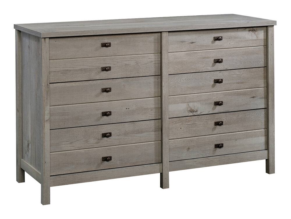 Sauder Cottage Road 6 Drawer Double Dresser Chest Mystic Oak