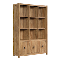 Sauder Cannery Bridge 3-Door Bookcase/Bookshelf Storage Cabinet, Sindoori Mango Finish Front_Angled_Right