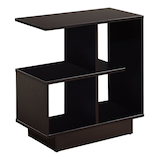 Monarch Sofa End/Side Accent Table With Open Storage/Display Shelves, Grey Wood Finish Front_Angled_Right