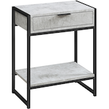 Monarch Cement Accent/End Table with Storage Drawer, Grey, 24-in Front_Angled_Right