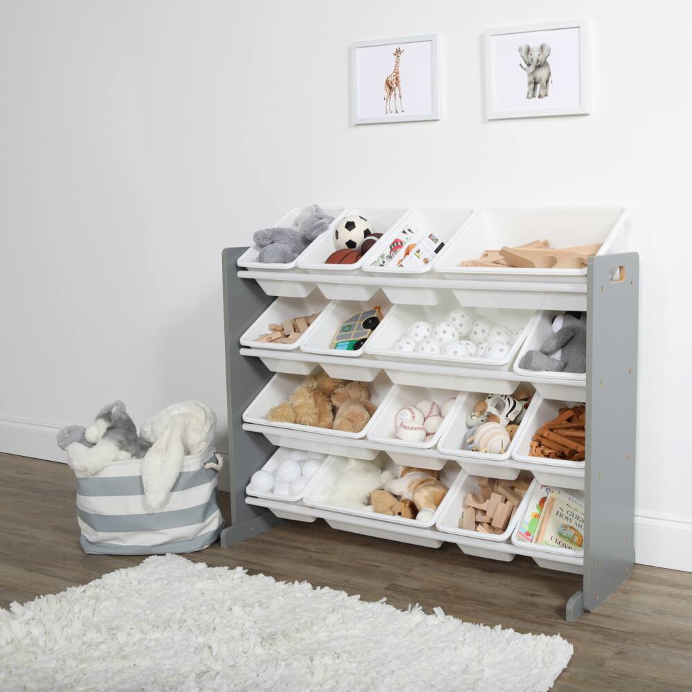 grey toy organizer