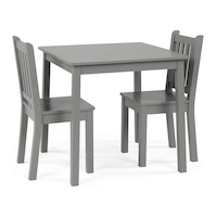 Humble Crew Kids/Toddler Square Play/Activity Table & Chairs, 3-Pc Set, Grey Composite_or_Mixed