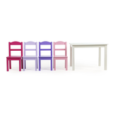 Table de jeu rectangulaire et chaises pour enfant/tout-petit Humble Crew, paq. 5, blanc/violet Front_Flat