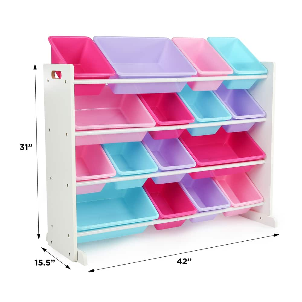 toy organizer with bins and shelves