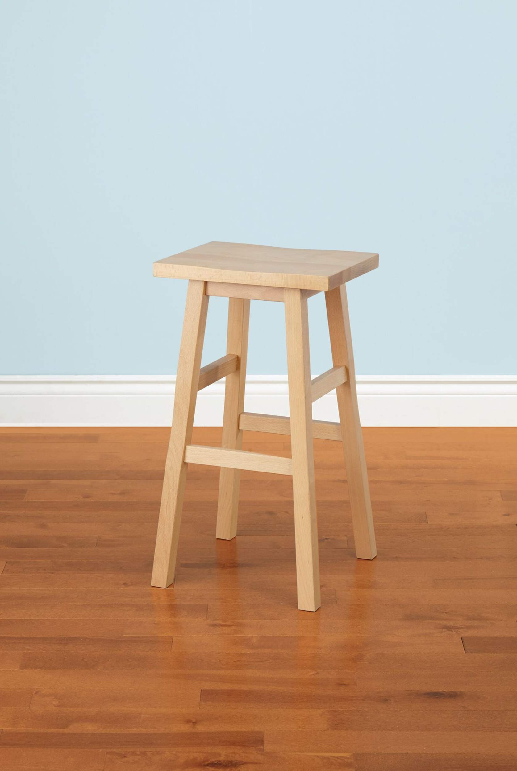 For Living Shinto Stool, Natural Front_Angled_Left