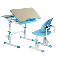 TygerClaw Adjustable Height Children's Desk, Blue Front_Three_Fourths_Angled_Right