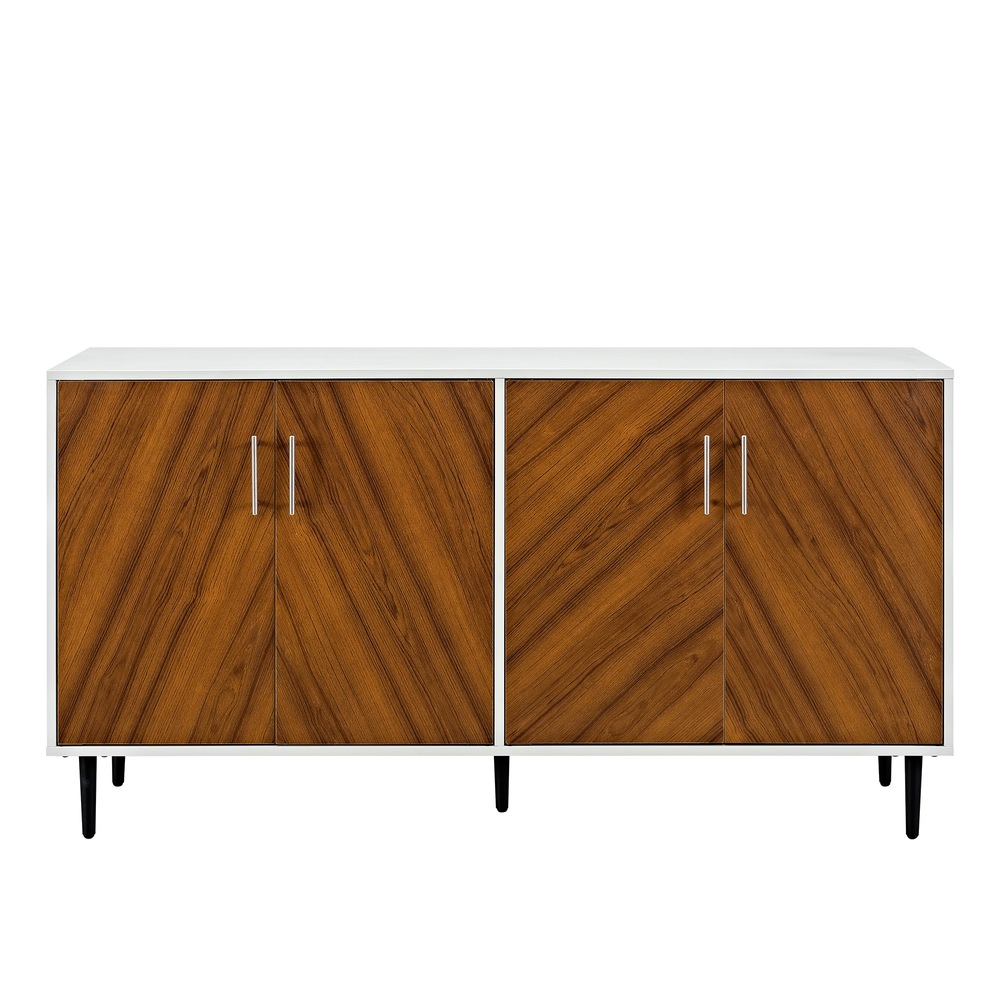 Walker Edison Lisburn Designs Bookmatch Buffet, White/Teak Canadian Tire