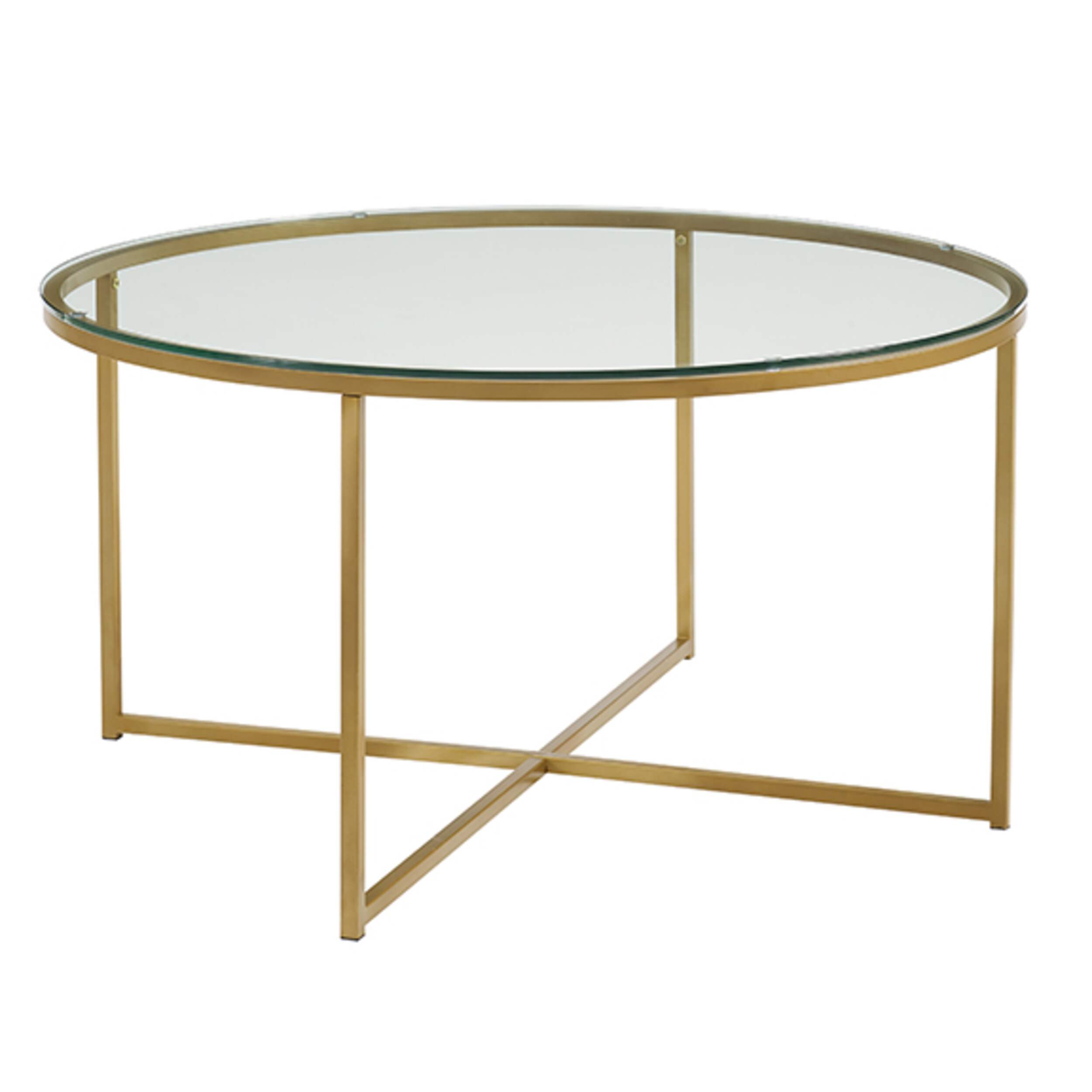 Walker Edison Lisburn Designs MidCentury Modern Round Coffee Table