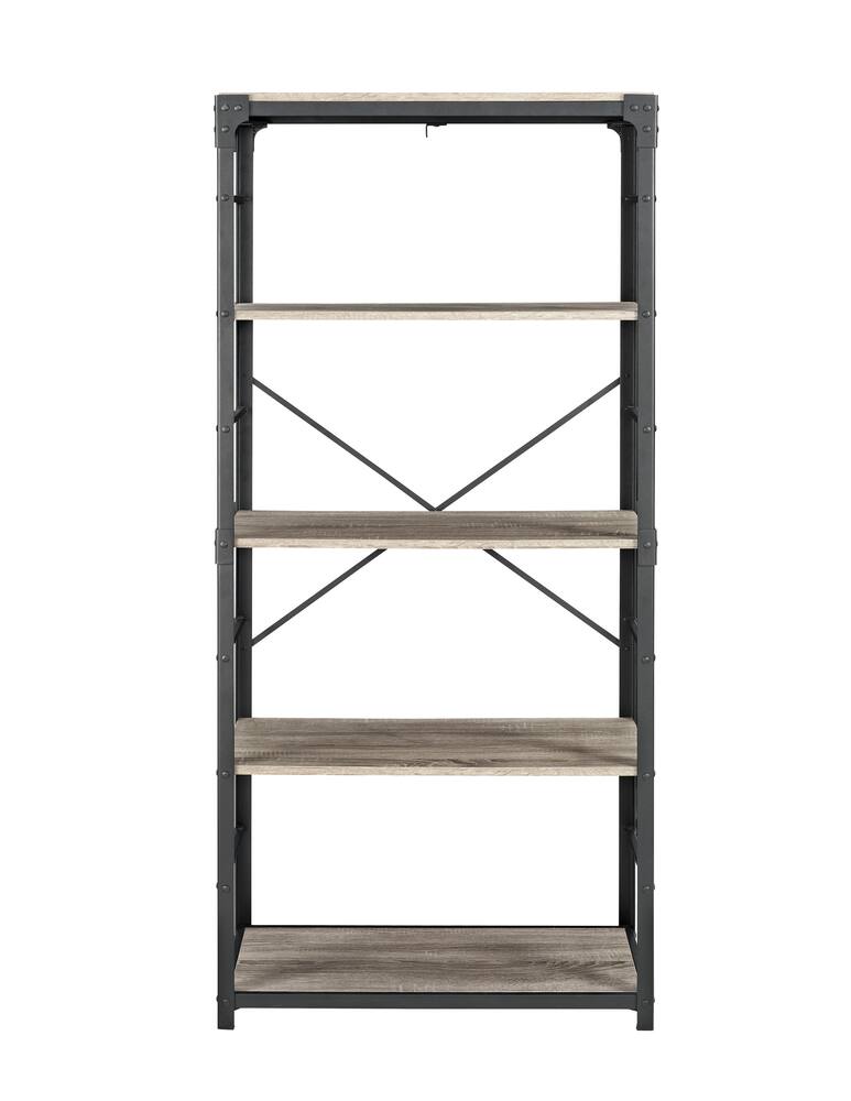 Walker Edison Lisburn Designs 4-shelf Bookcase, 64-in, Driftwood 