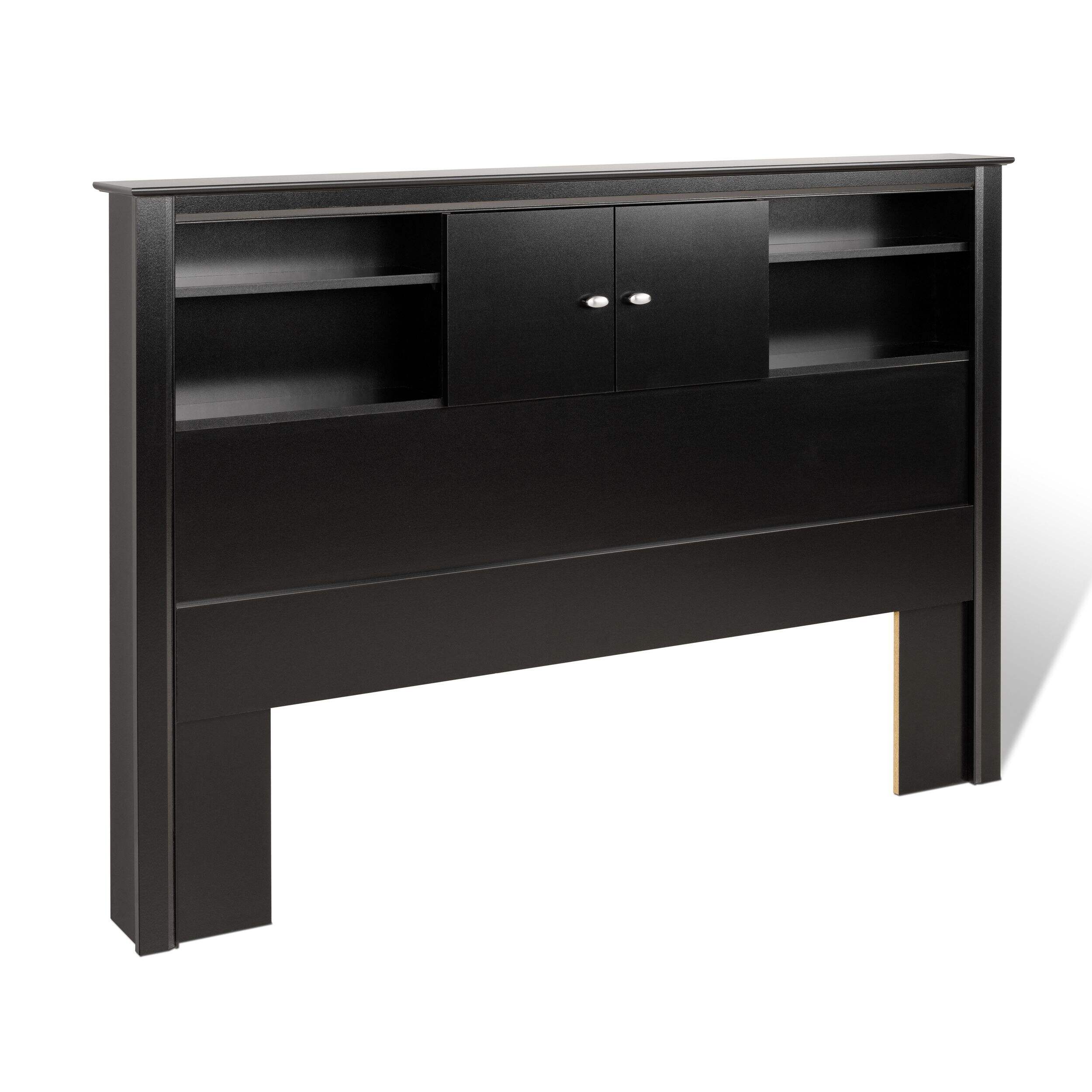 Prepac Kallisto Bookcase Headboard with Doors Front_Angled_Right