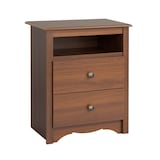 Prepac 2-Drawer Monterey Tall Nightstand with Open Shelf Front_Angled_Right