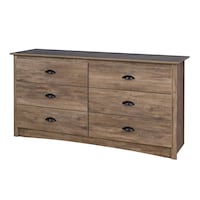 Prepac 6-Drawer Salt Spring Dresser Front_Three_Fourths_Angled_Left
