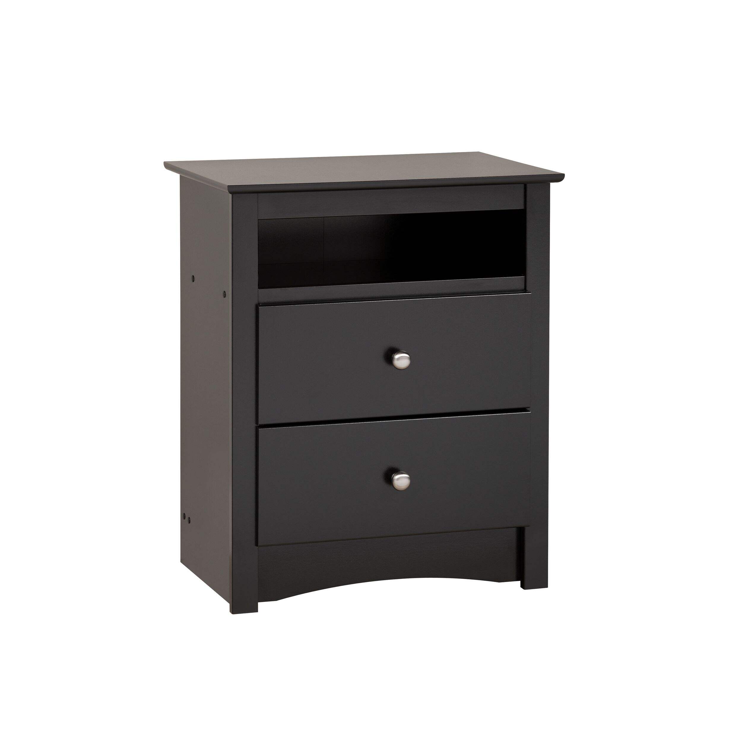 Prepac 2-Drawer Sonoma Tall Nightstand with Open Shelf Front_Angled_Right