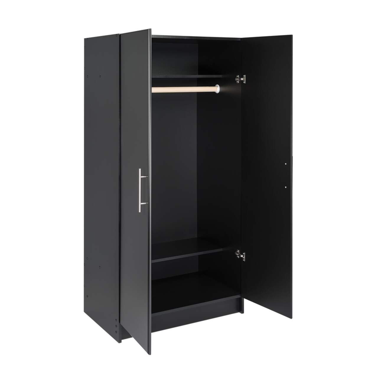 Prepac Elite 2 Door Armoire Wardrobe With Hanger Rod Storage