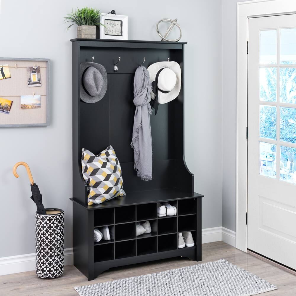 29" 5 Hooks Key Hanger Entryway Bench Coat Rack Wall Mount Organizer with Shelf 