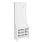 Prepac Entryway Organizer with Shoe Storage Front_Three_Fourths_Angled_Right