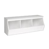 Prepac Monterey 3-Bin Composite Stackable Storage Cubby Front_Angled_Right