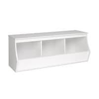Prepac Monterey 3-Bin Composite Stackable Storage Cubby Front_Angled_Right