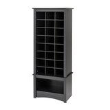 Prepac Tall Shoe Cubby Cabinet Front_Angled_Left