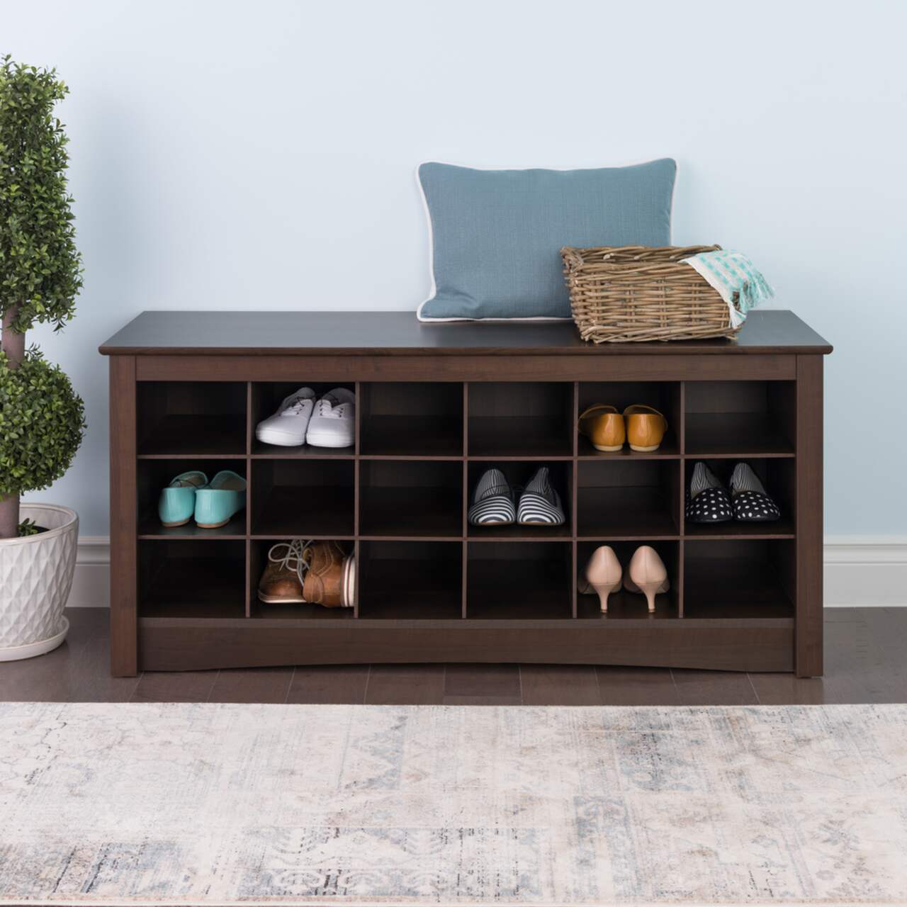 Prepac shoe online cubby bench