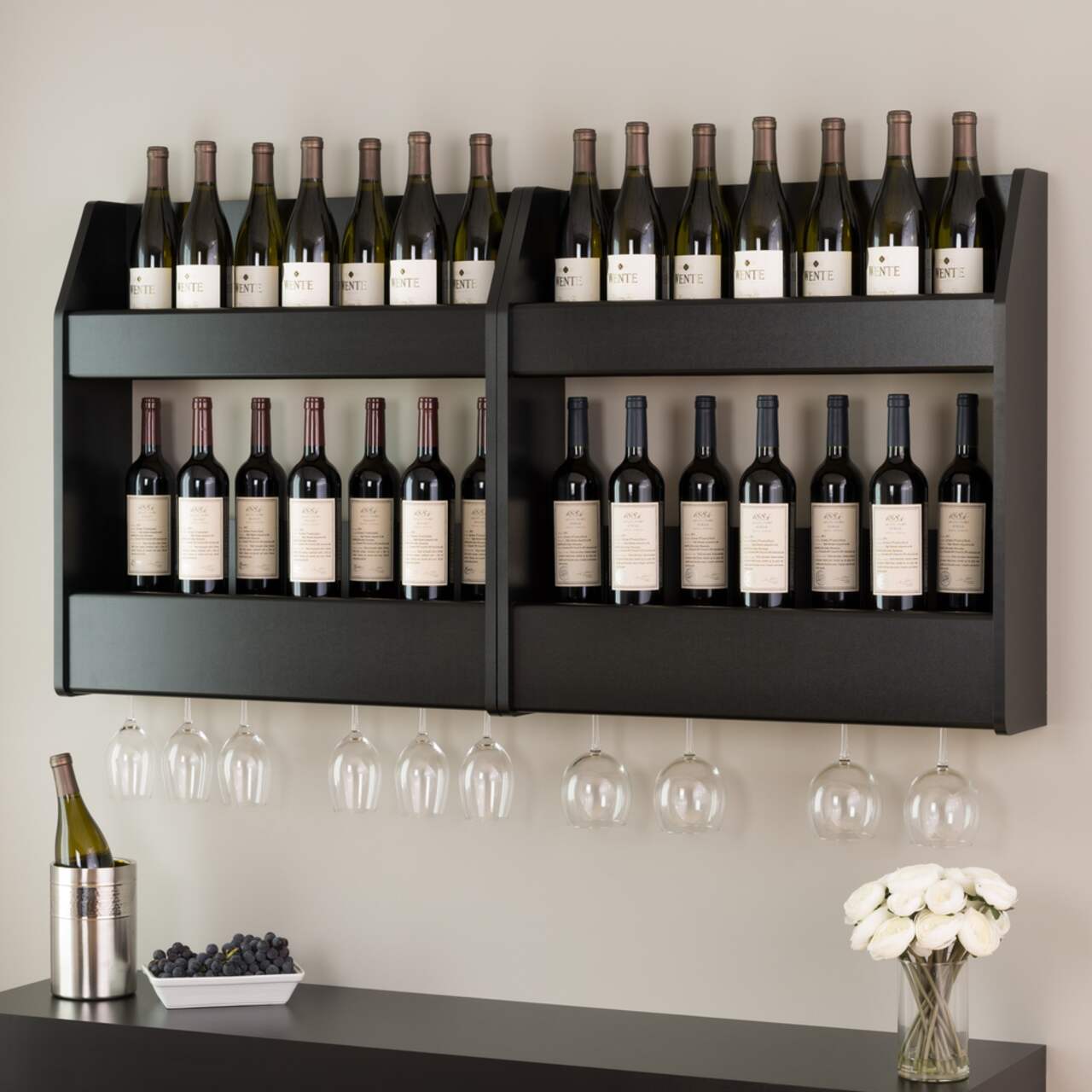 Prepac 2 Tier Floating Wine Liquor Rack