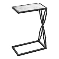 Monarch Specialities C-Shaped Petal Accent/End Table, Assorted Colours, 25-in, Front_Three_Fourths_Angled_Right