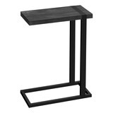 Monarch Specialities C-Shaped Rectangle Accent Table, Black, 25-in Front_Three_Fourths_Angled_Right