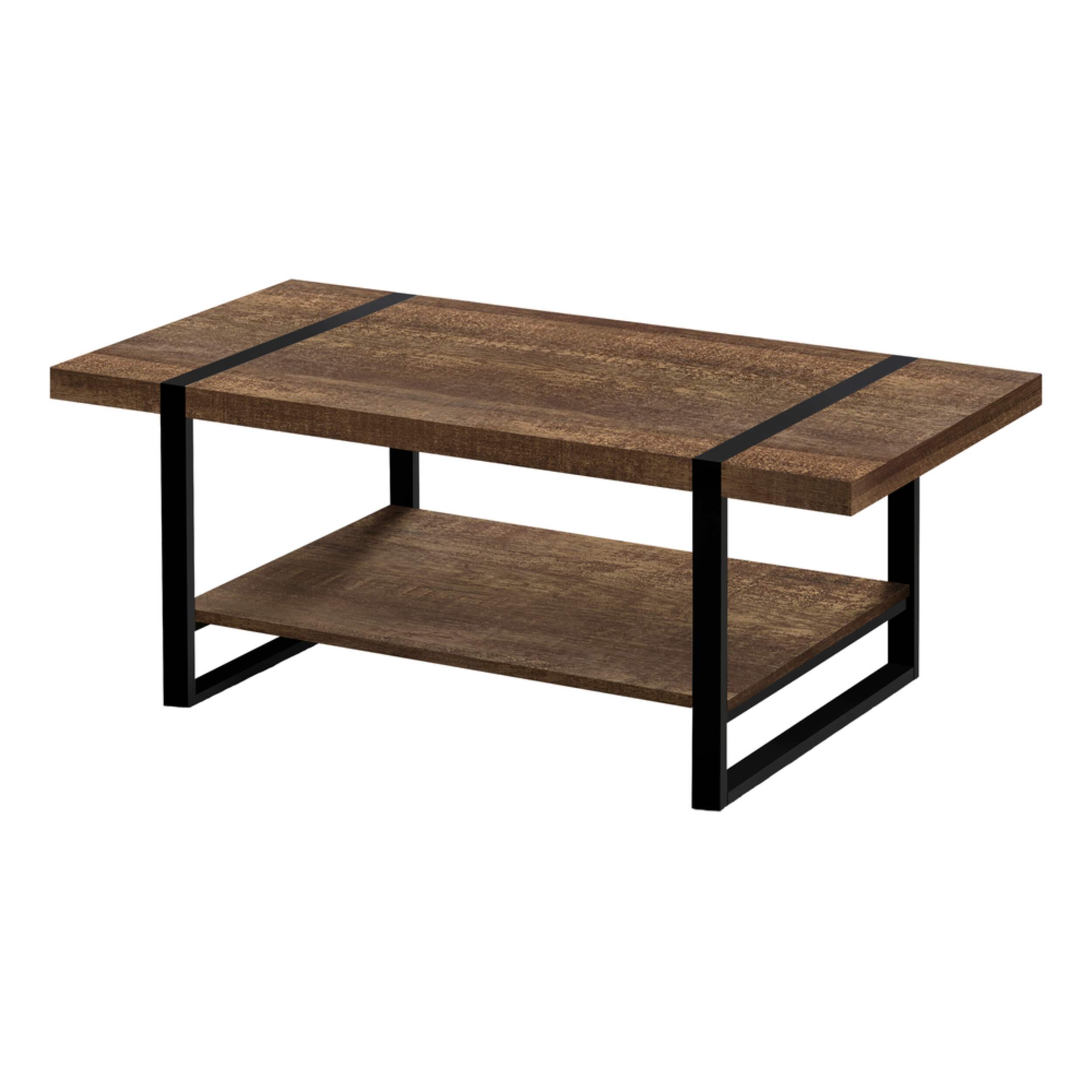 Monarch Specialities Farmhouse Coffee Table, Brown Front_Three_Fourths_Angled_Left