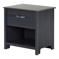South Shore Ulysses 1-Drawer Nightstand Front_Three_Fourths_Angled_Left