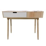 JR Home Leo 2-Tone Flip up Table with Drawer, Pine Front_Flat