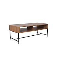 JR Home Maverick Collection Coffee Table with Shelf Front_Three_Fourths_Angled_Right