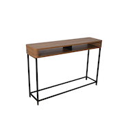 JR Home Maverick Collection Console Table with Shelf Front_Three_Fourths_Angled_Right