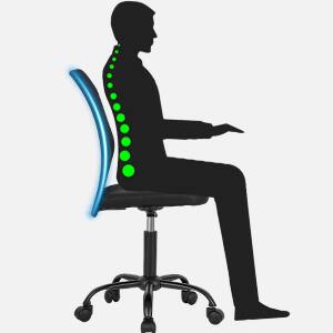 Best Office Ergonomic Adjustable Armless Chair, 19-in x 35-in x 16-in ...